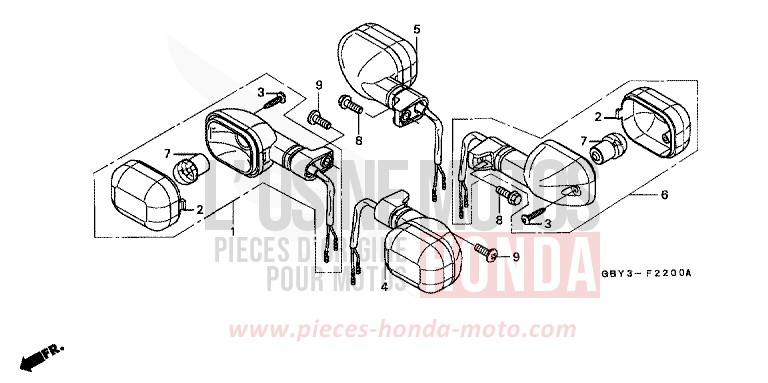 BLINKER von CB1300 Super Bold'or ABS FATHOM BLUE GRAY (NH318) von 1998